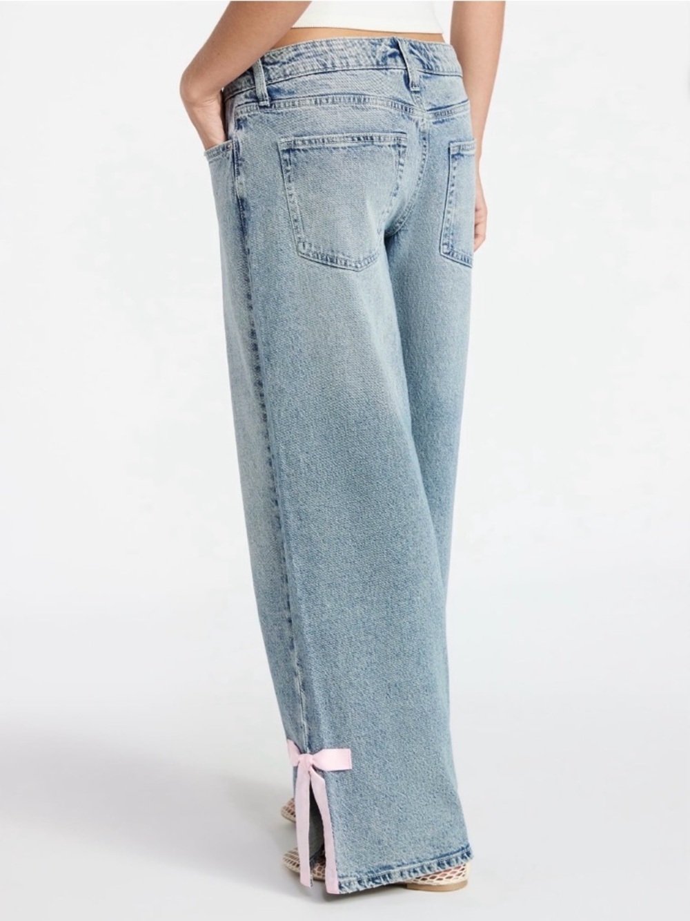 New! No Boundaries Side Bow Baggy Wide Leg Jeans Womens Size 8 - Picture 3 of 11